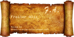Freiler Aliz névjegykártya